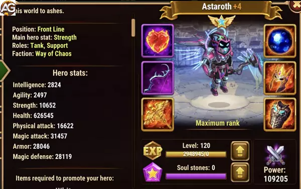 Astaroth with cybernetic skin, Hero Wars.