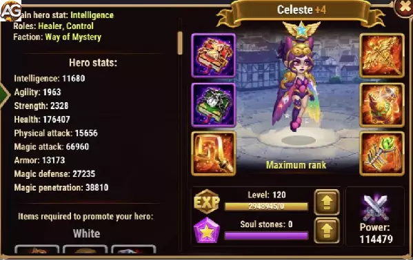 Celeste with Super Skin in Hero Wars Alliance