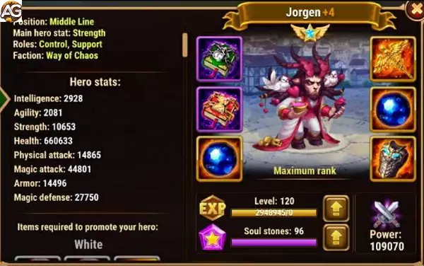 Jorgen with romantic skni, Hero Wars Mobile.