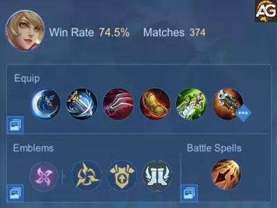 Layla with assassin emblem and Inspire Build MLBB MOBA